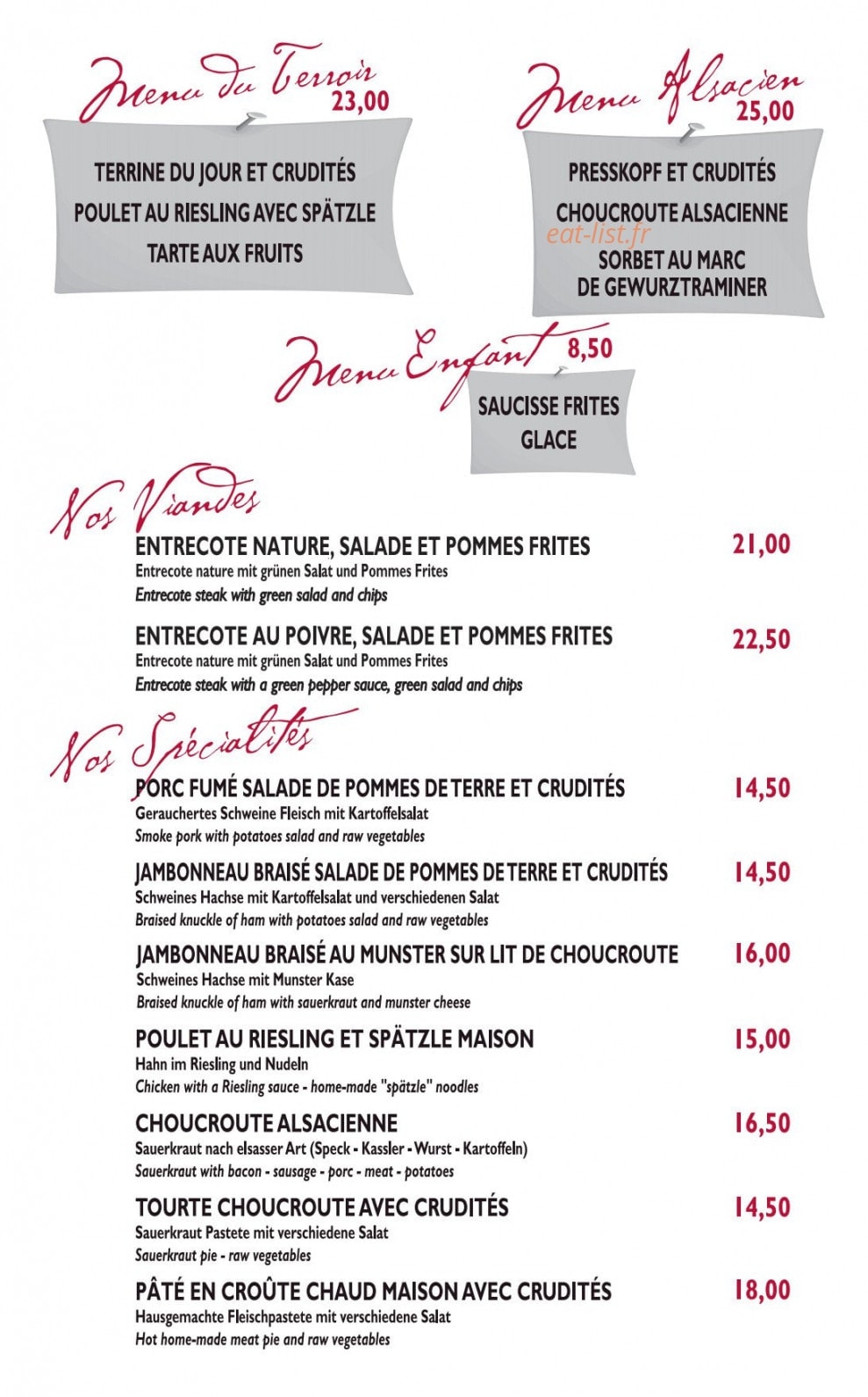 Auberge du Rempart — carte page 3
