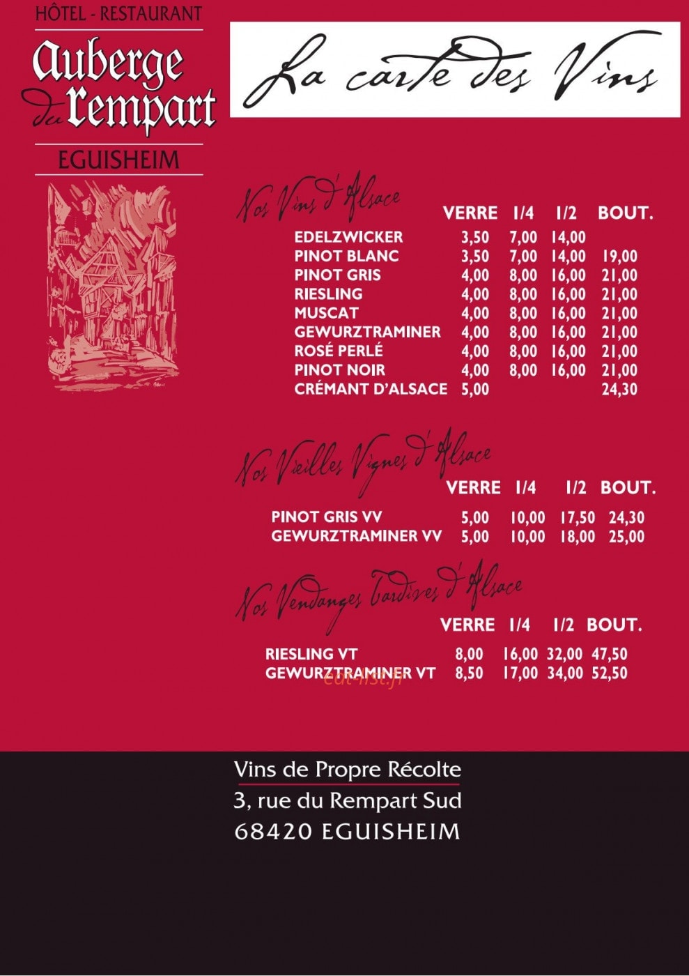 Auberge du Rempart — carte page 9