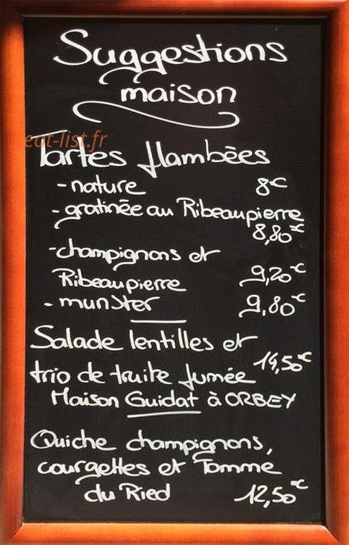 L'Atelier de Béné — carte page 1