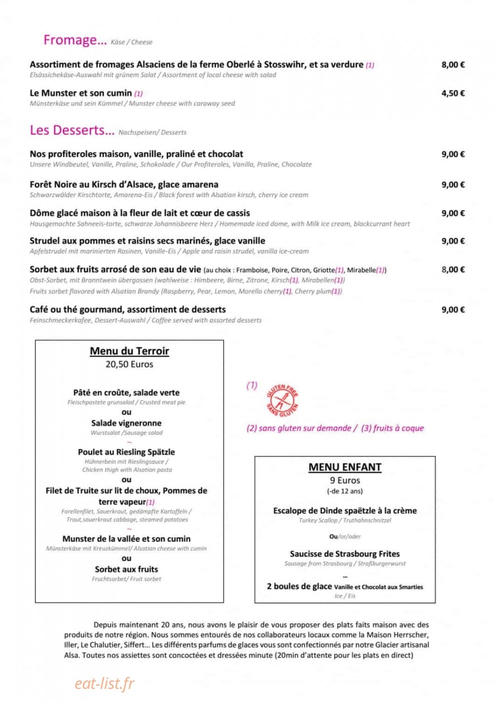 L'auberge alsacienne — carte page 2