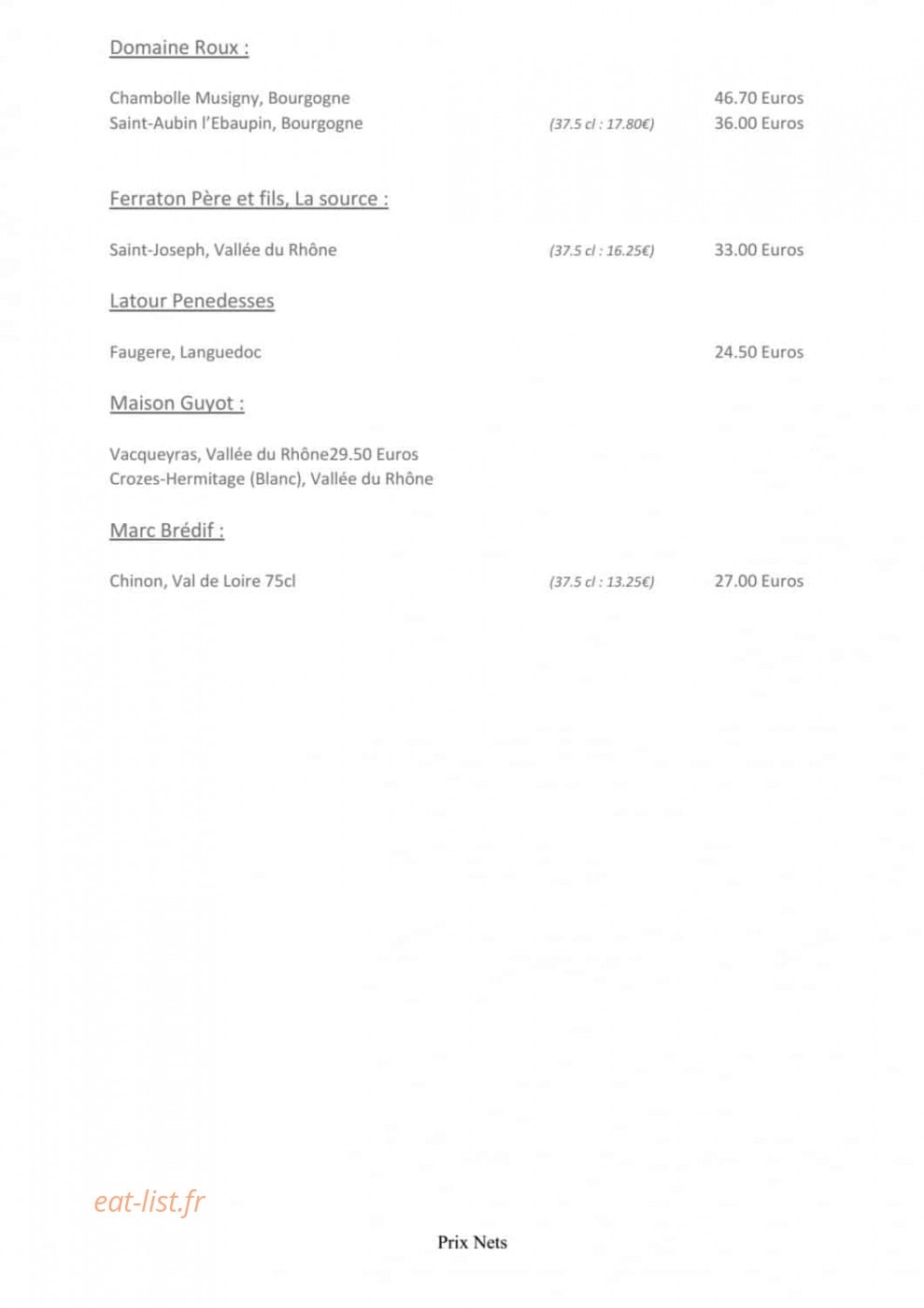 L'auberge alsacienne — carte page 6