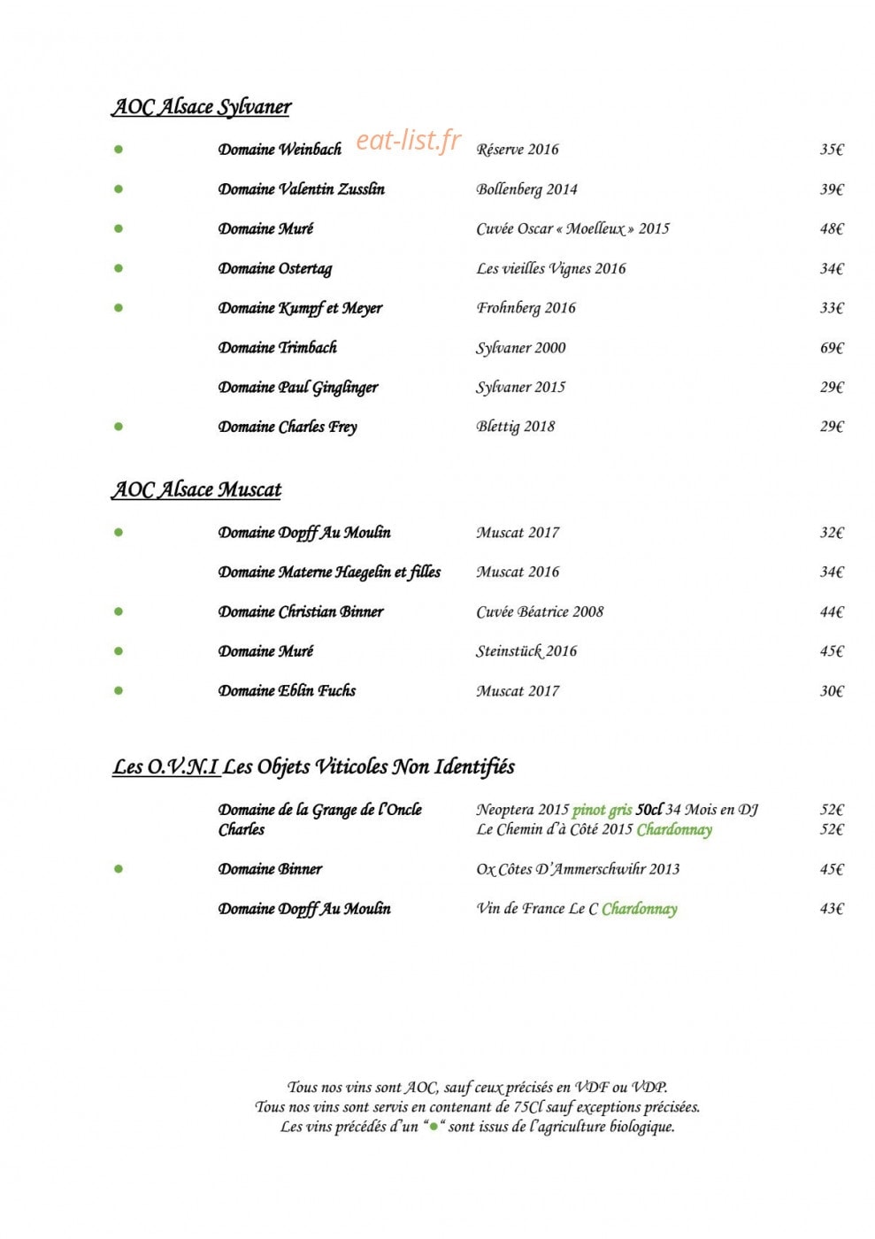 Le Clos des Sens — carte page 5