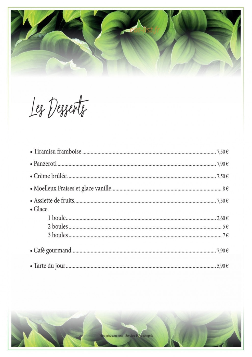 Chez Colette — carte page 3