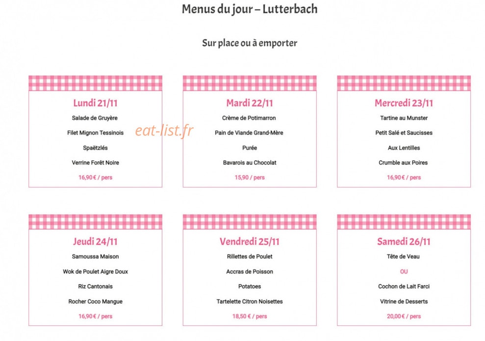 Boucherie Degert — carte page 1