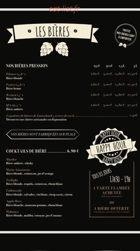 Brasserie De Lutterbach — carte page 2