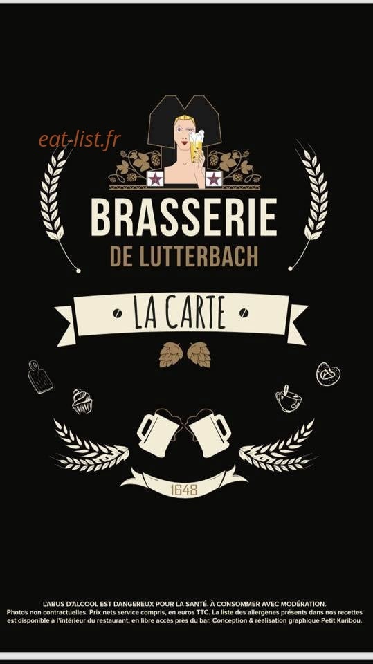 Brasserie De Lutterbach — carte page 1