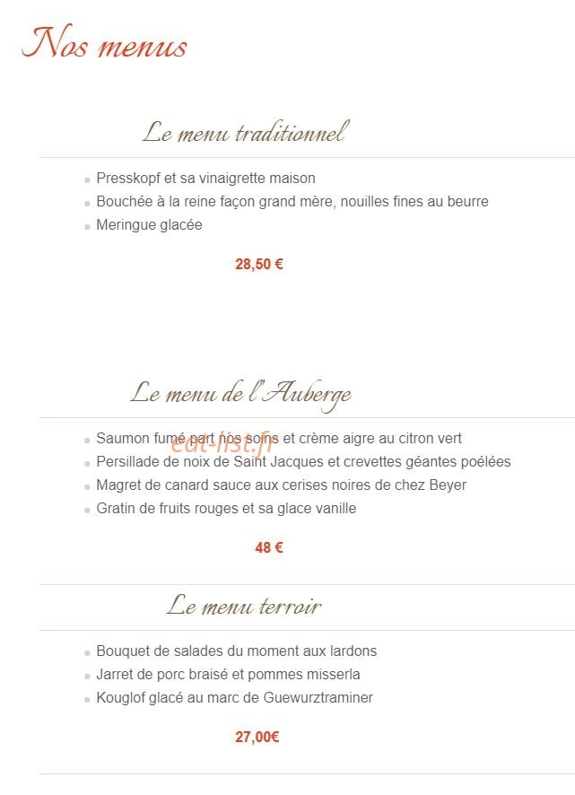 L'Auberge du Soleil — carte page 2