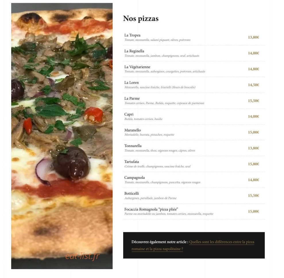 La Bruschetta — carte page 2