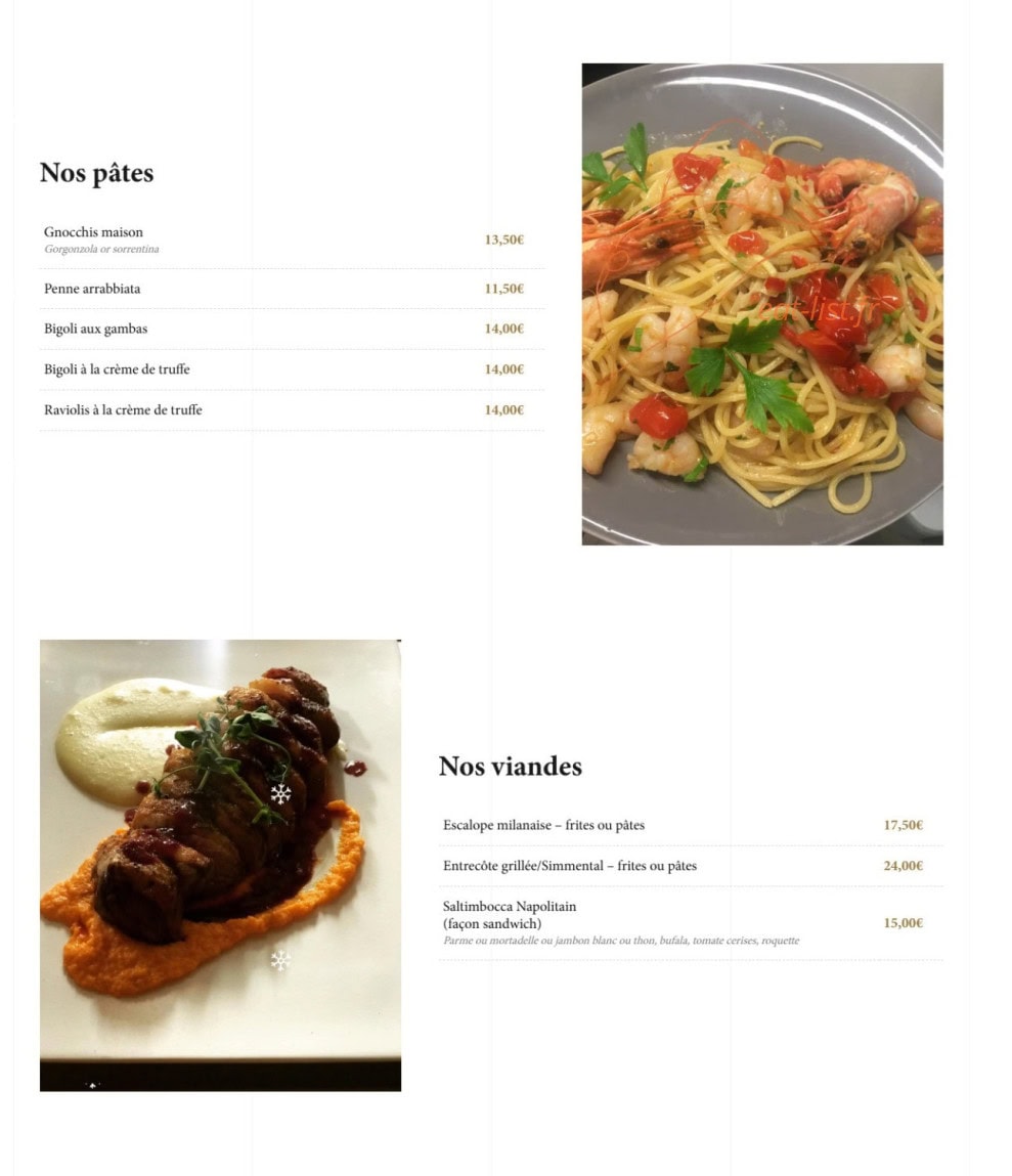 La Bruschetta — carte page 3