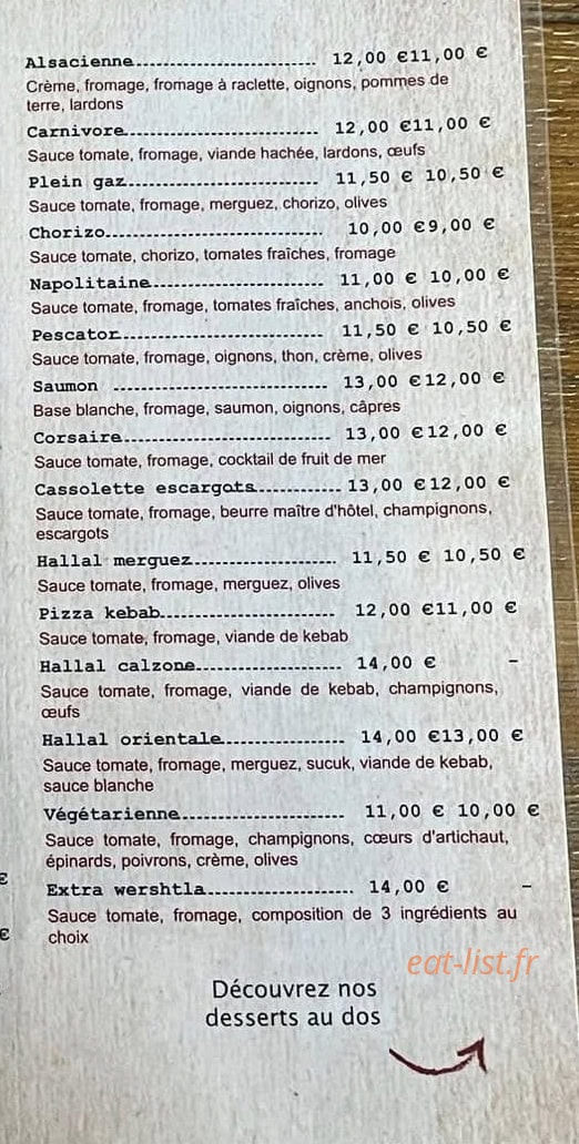 Luna pizza — carte page 4