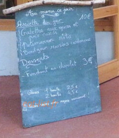 La Cafêterie du Parc — carte page 1