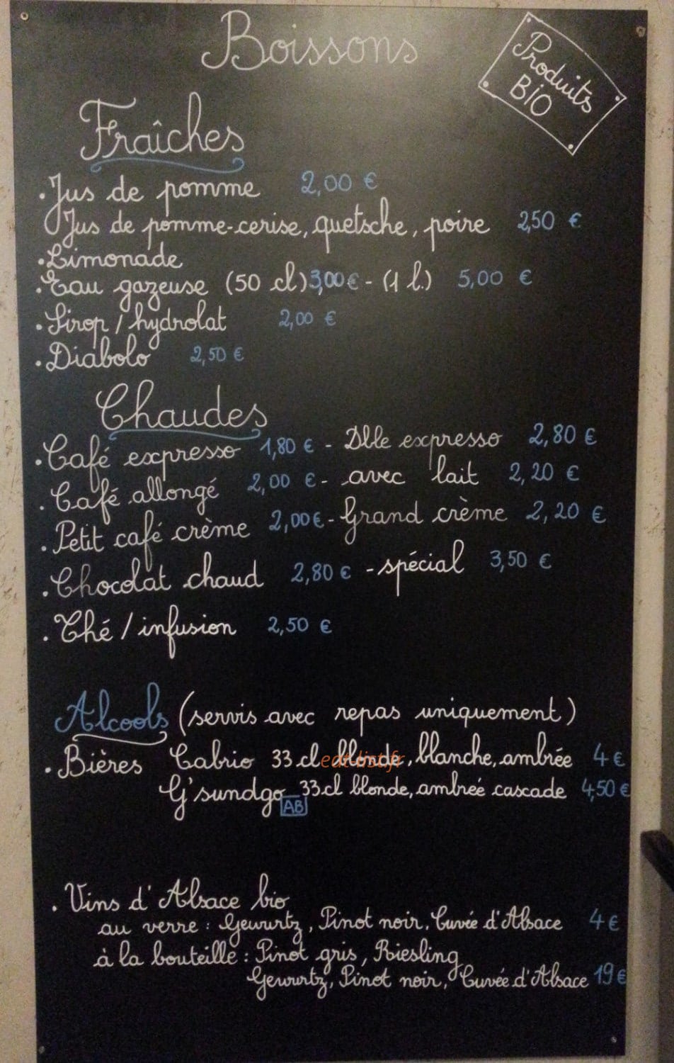 La Cafêterie du Parc — carte page 2