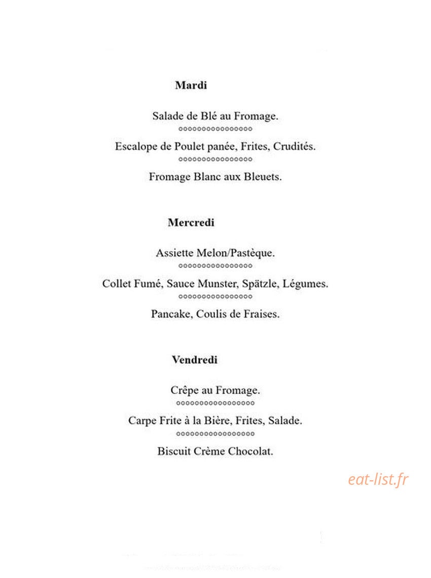 Restaurant le Saisonnier — carte page 1