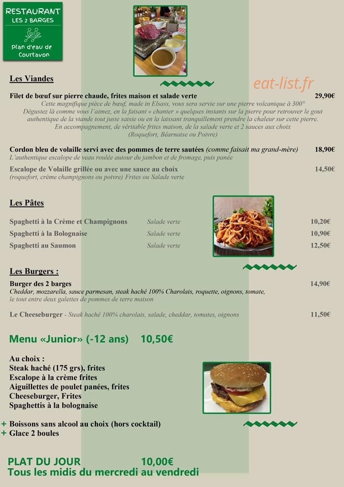 Restaurant Les 2 Barges — carte page 3