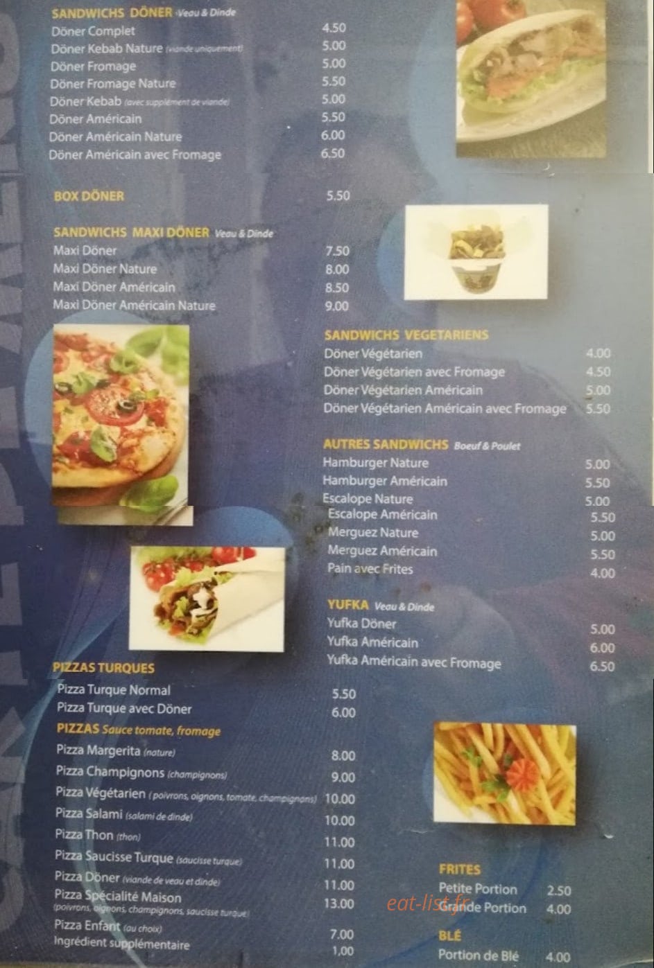 Elor Kebab — carte page 1