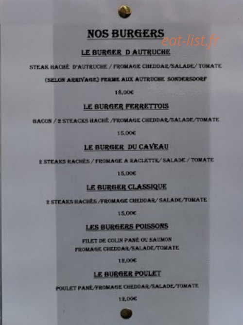 Le Caveau — carte page 1