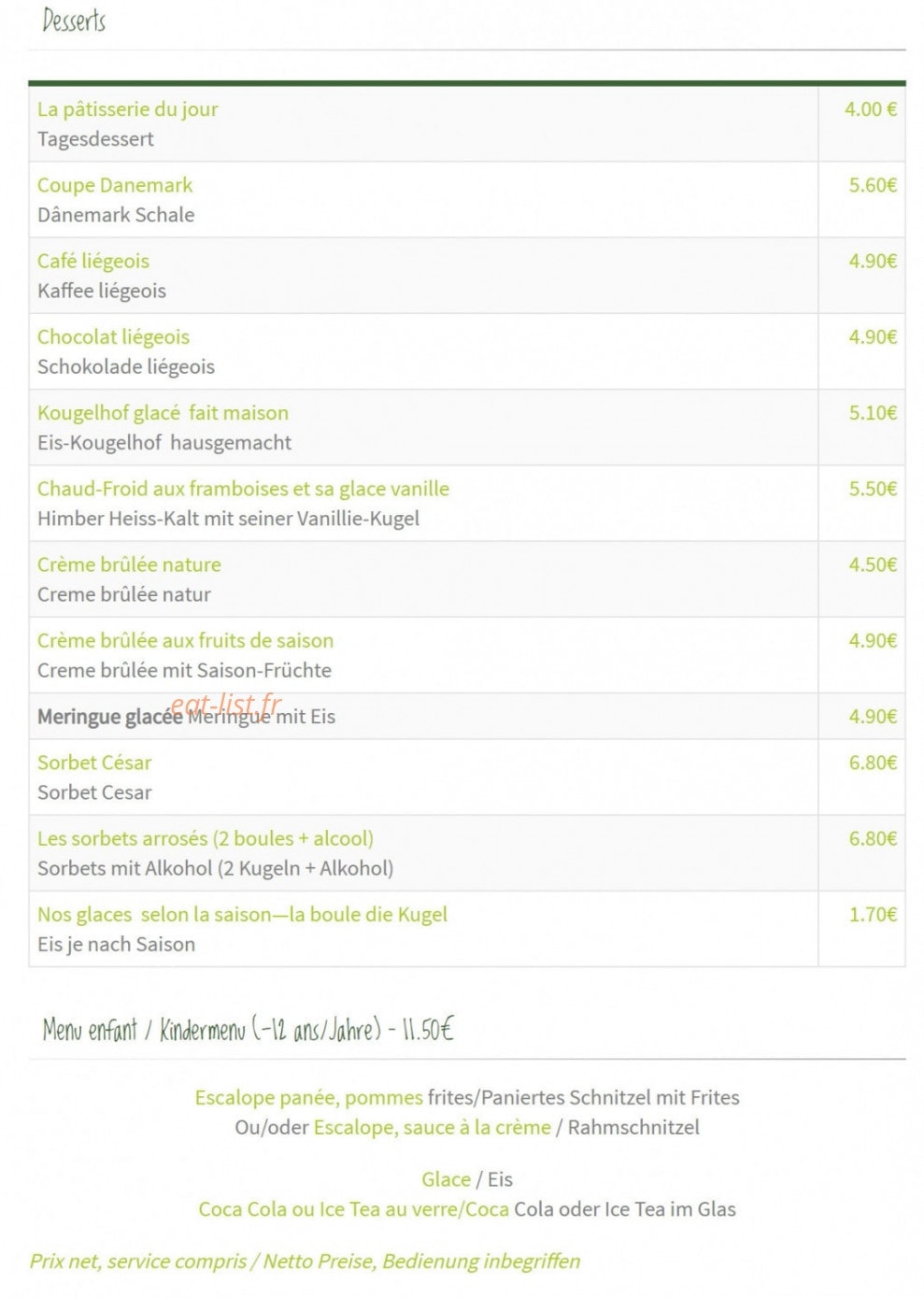 Restaurant Cesarhof — carte page 4