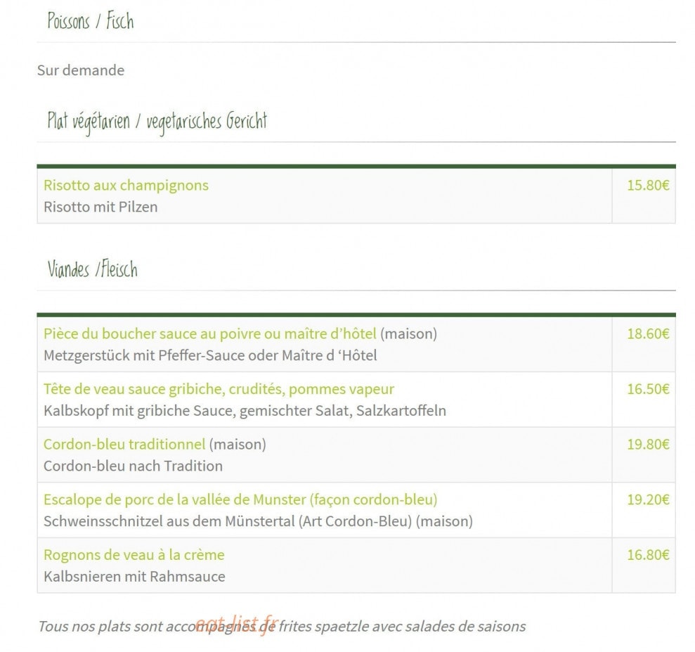 Restaurant Cesarhof — carte page 3