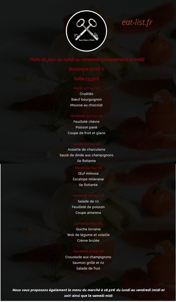 Aux Deux Clefs — carte page 5