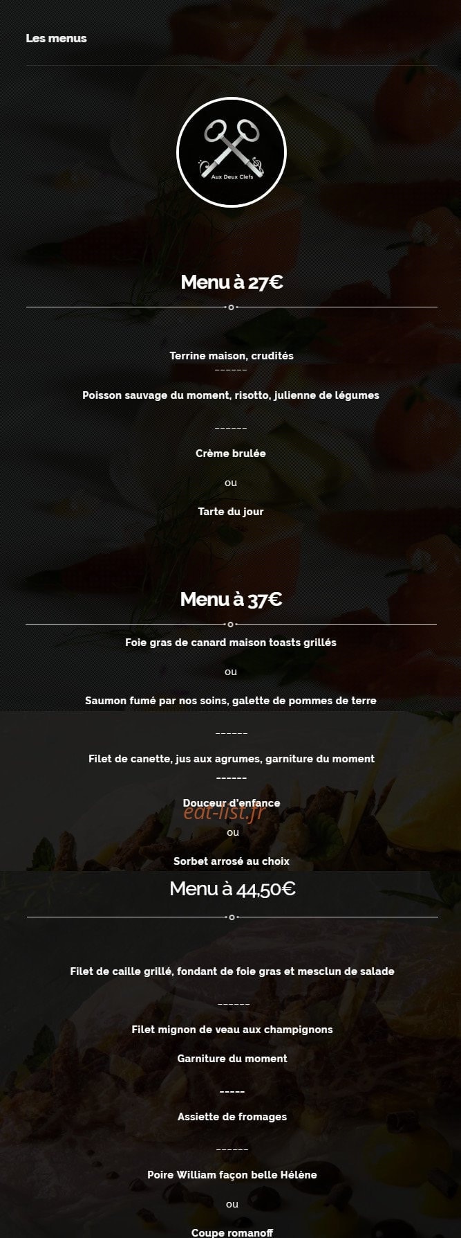 Aux Deux Clefs — carte page 3