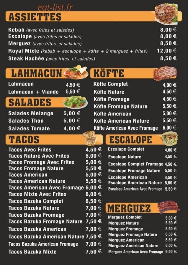 Royal kebab — carte page 3