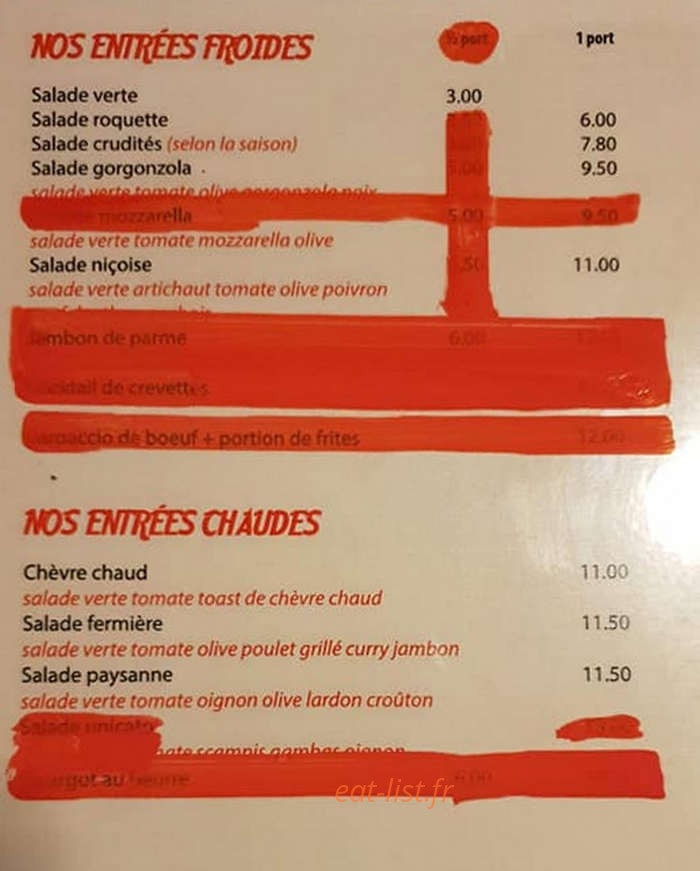 Restaurant Pizzeria Unicato — carte page 1