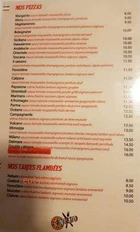 Restaurant Pizzeria Unicato — carte page 3
