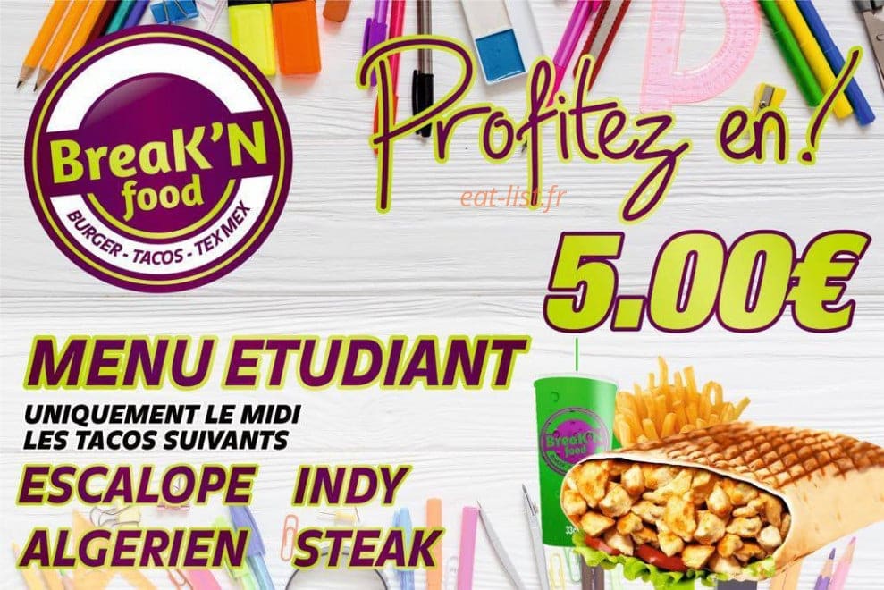 Break'n food — carte page 1
