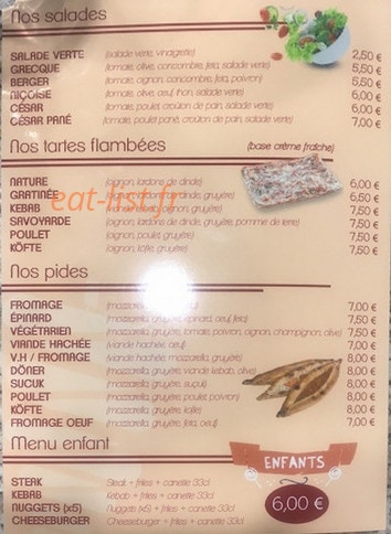 Chez Azra — carte page 2