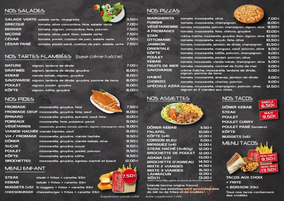 Chez Azra — carte page 2