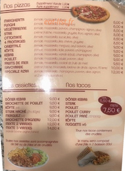 Chez Azra — carte page 3