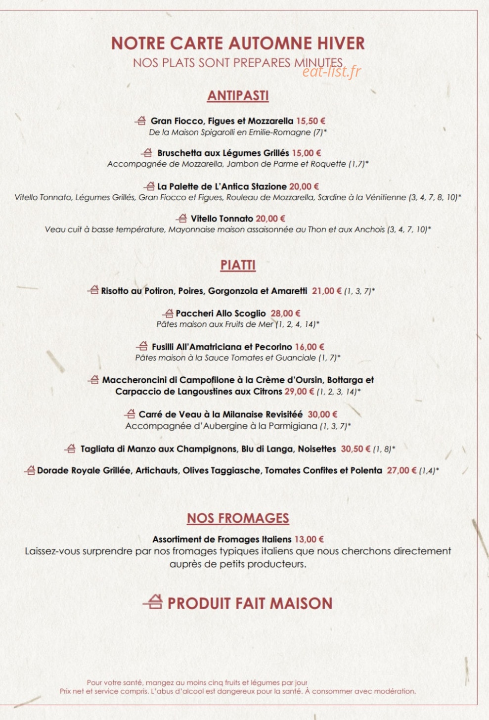 L'Antica Stazione — carte page 1