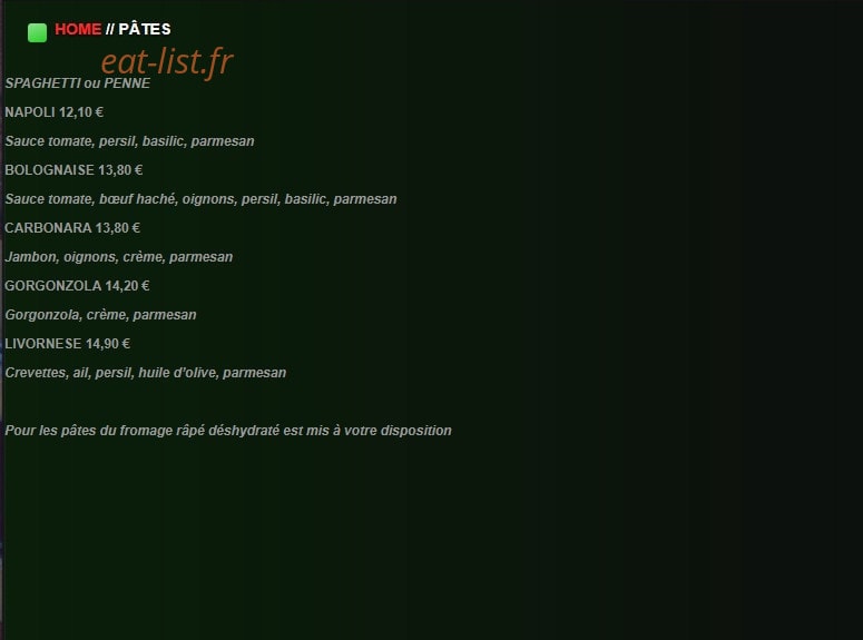 Pizzeria du Lac — carte page 9
