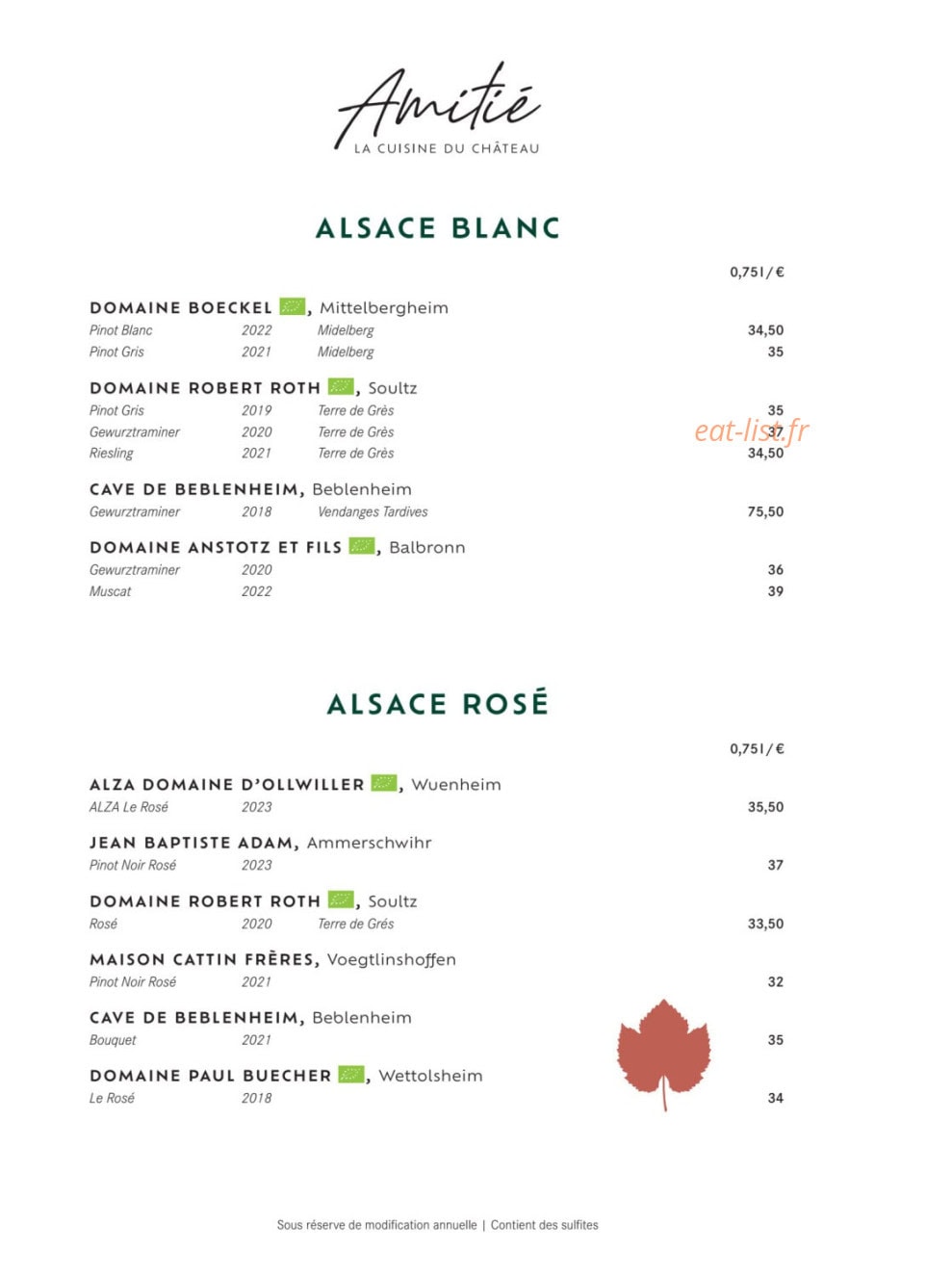 Amitié — carte page 17