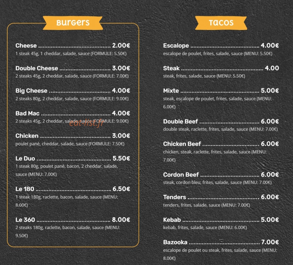 Issenfood — carte page 1