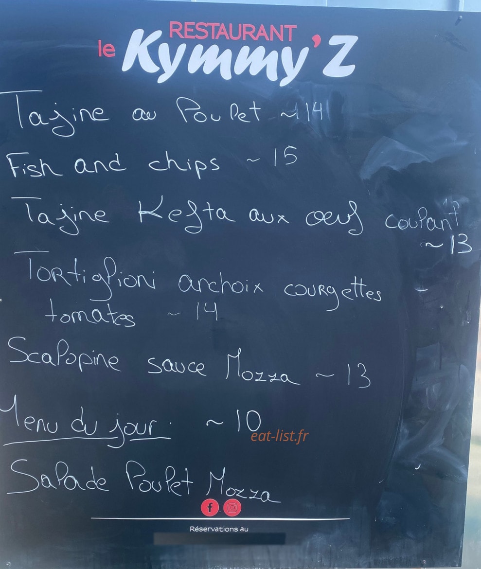 Le Kymmy’z — carte page 1