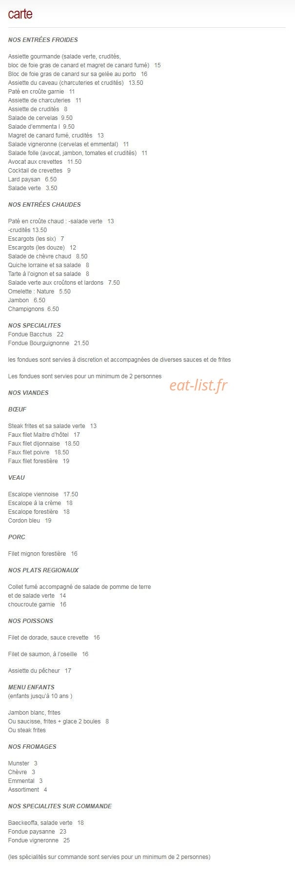 Caveau D'orschwihr — carte page 1