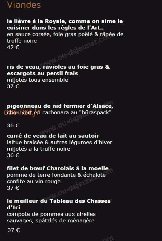Auberge Saint-Laurent — carte page 3