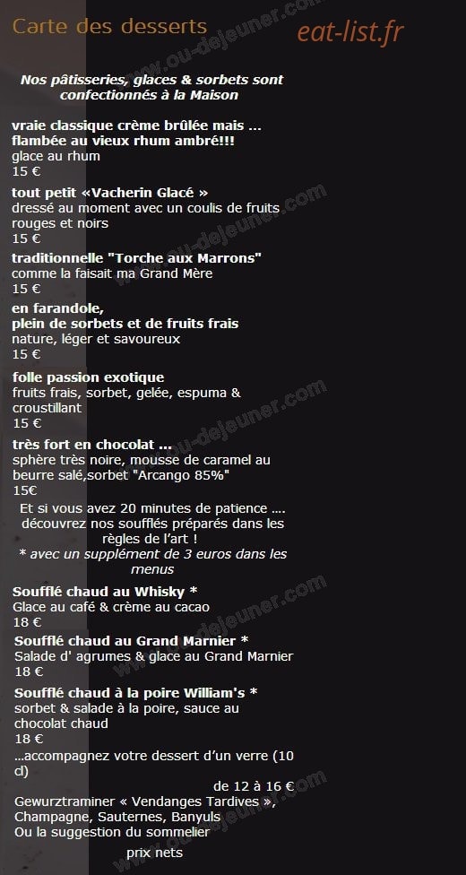 Auberge Saint-Laurent — carte page 5