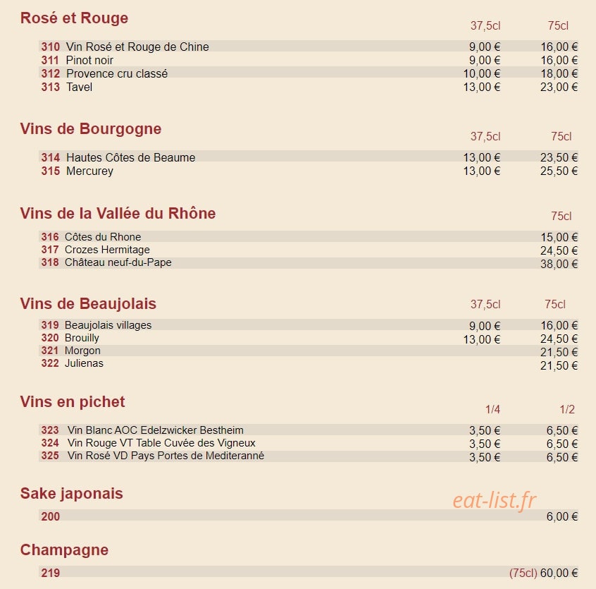 Délices d'Asie — carte page 11