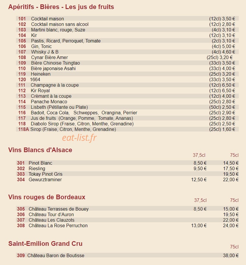 Délices d'Asie — carte page 10