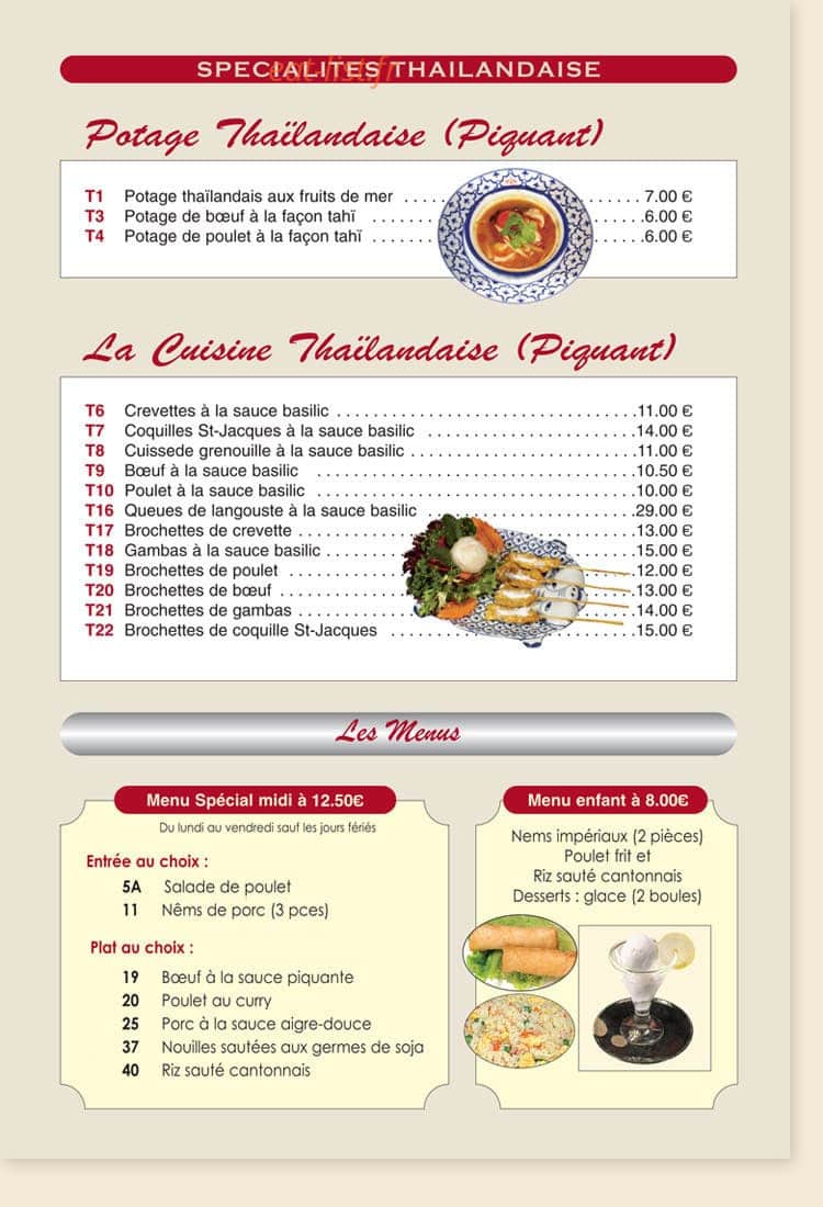 Délices d'Asie — carte page 8
