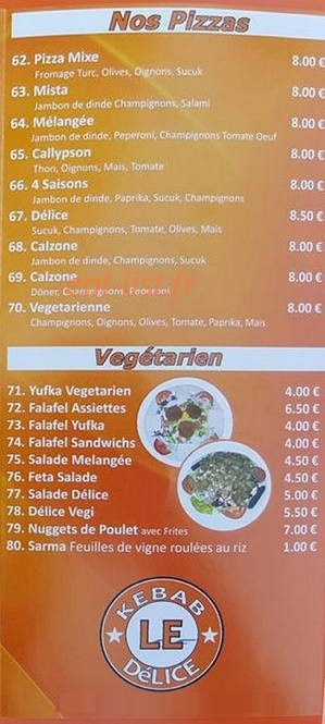 Kebab Le Délice — carte page 3