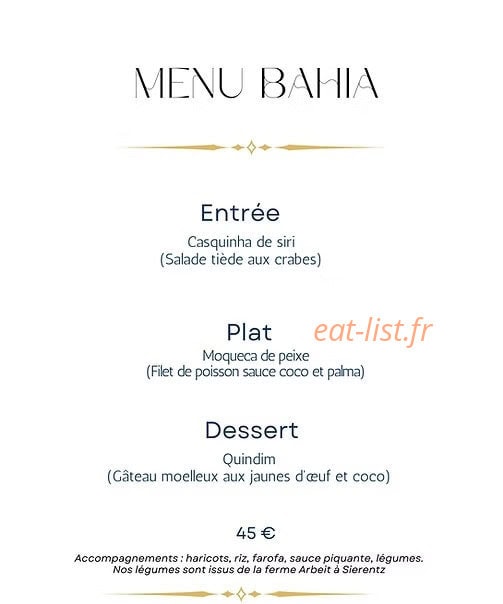 Samba Saveurs — carte page 3