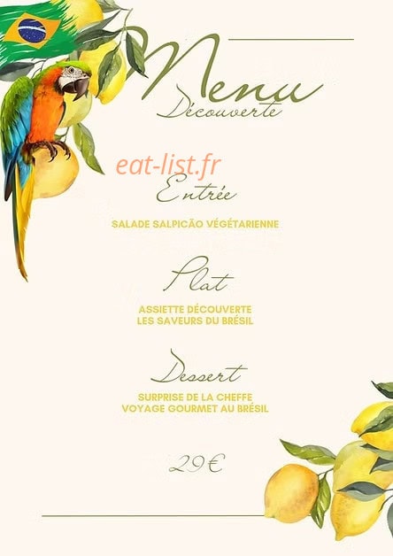 Samba Saveurs — carte page 1
