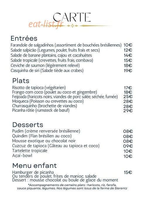 Samba Saveurs — carte page 6