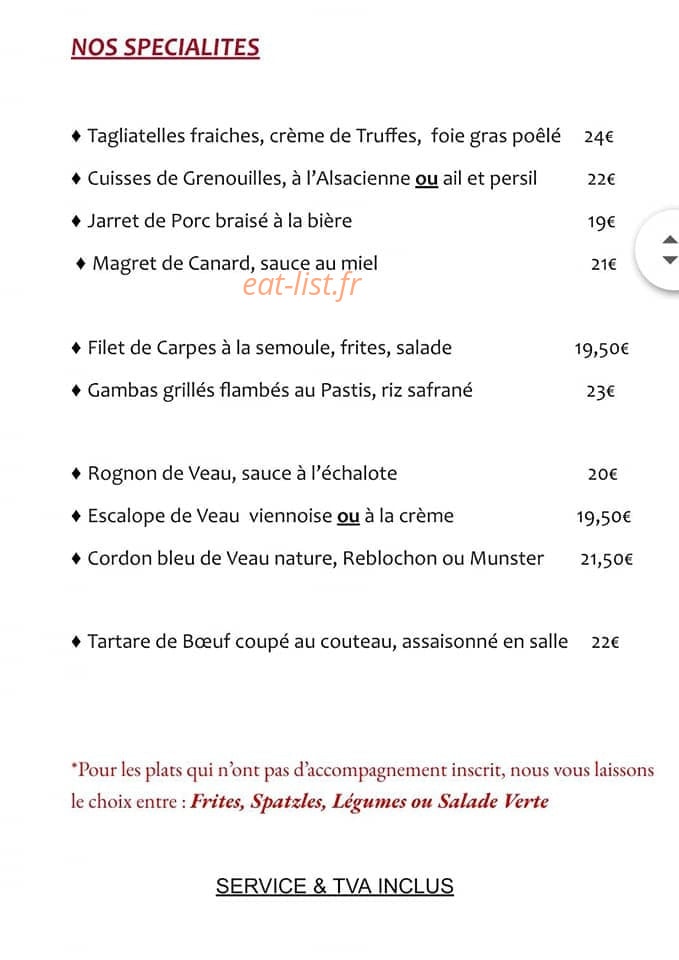 La table de Cathy — carte page 2