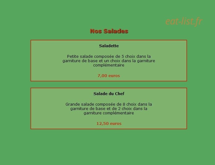 Le Caveau Au Soleil d'Or — carte page 6