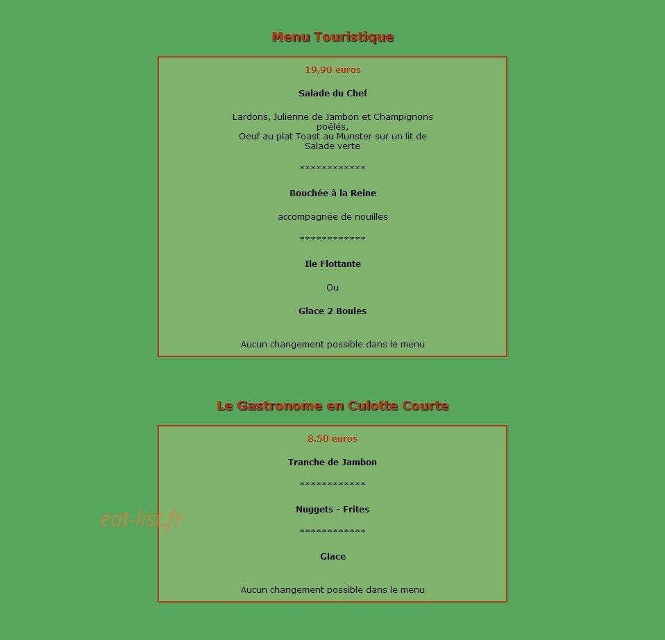 Le Caveau Au Soleil d'Or — carte page 4