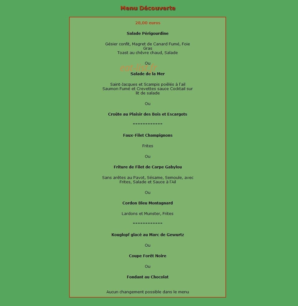 Le Caveau Au Soleil d'Or — carte page 3